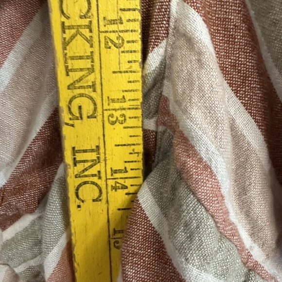 Sonoma Shorts 1X Linen‎ Blend Striped Boho Coastal Preppy Cottage Summer Beach - Picture 7 of 9